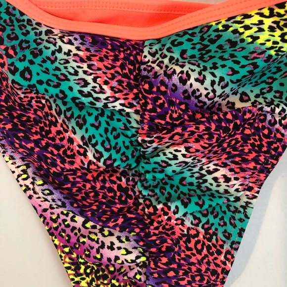 Forever 21 leopard print string bikini bottom sz L - Picture 5 of 5